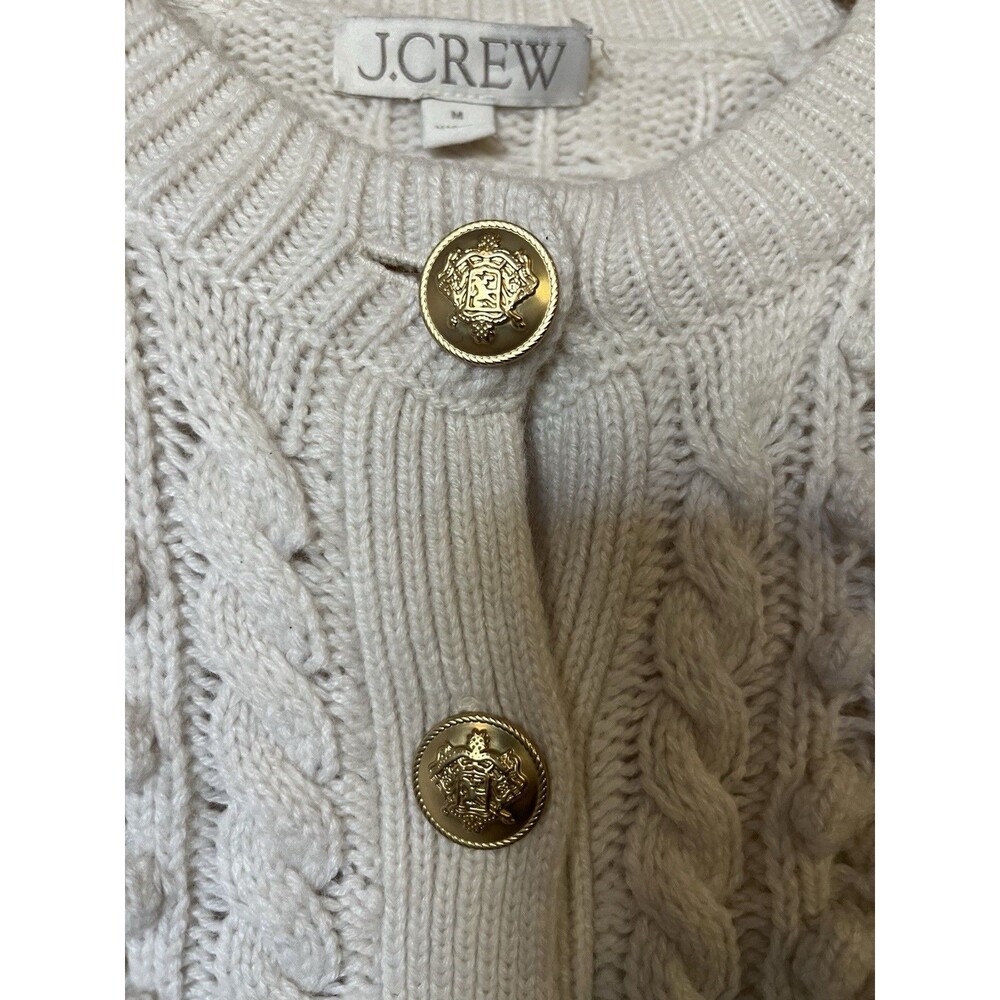 J. Crew Cream Cable-Knit Button Cardigan - Picture 5 of 11